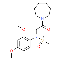 ChemSpider 2D Image | N-[2-(1-Azepanyl)-2-oxoethyl]-N-(2,4-dimethoxyphenyl)methanesulfonamide | C17H26N2O5S