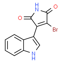 ChemSpider 2D Image | 3-Bromo-4-(1H-indol-3-yl)-1H-pyrrole-2,5-dione | C12H7BrN2O2