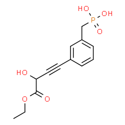 ChemSpider 2D Image | [3-(4-Ethoxy-3-hydroxy-4-oxo-1-butyn-1-yl)benzyl]phosphonic acid | C13H15O6P