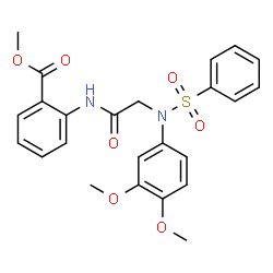 ChemSpider 2D Image | Methyl 2-{[N-(3,4-dimethoxyphenyl)-N-(phenylsulfonyl)glycyl]amino}benzoate | C24H24N2O7S
