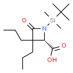 ChemSpider 2D Image | (2S)-1-[Dimethyl(2-methyl-2-propanyl)silyl]-4-oxo-3,3-dipropyl-2-azetidinecarboxylic acid | C16H31NO3Si