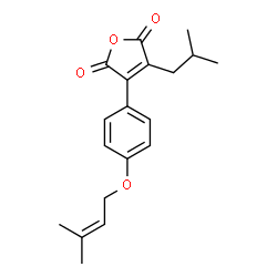 ChemSpider 2D Image | 3-Isobutyl-4-{4-[(3-methyl-2-buten-1-yl)oxy]phenyl}-2,5-furandione | C19H22O4