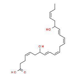 ChemSpider 2D Image | (4Z,8E,10Z,13Z,15E,19Z)-7,17-Dihydroxy-4,8,10,13,15,19-docosahexaenoic acid | C22H32O4