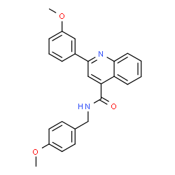 ChemSpider 2D Image | N-(4-Methoxybenzyl)-2-(3-methoxyphenyl)-4-quinolinecarboxamide | C25H22N2O3