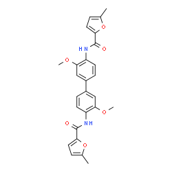 ChemSpider 2D Image | N,N'-(3,3'-Dimethoxy-4,4'-biphenyldiyl)bis(5-methyl-2-furamide) | C26H24N2O6