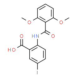 ChemSpider 2D Image | 2-[(2,6-Dimethoxybenzoyl)amino]-5-iodobenzoic acid | C16H14INO5