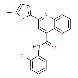 ChemSpider 2D Image | N-(2-Chlorophenyl)-2-(5-methyl-2-furyl)-4-quinolinecarboxamide | C21H15ClN2O2
