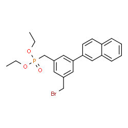 ChemSpider 2D Image | Diethyl [3-(bromomethyl)-5-(2-naphthyl)benzyl]phosphonate | C22H24BrO3P