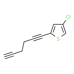 ChemSpider 2D Image | 4-Chloro-2-(1,5-hexadiyn-1-yl)thiophene | C10H7ClS