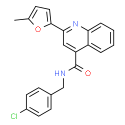 ChemSpider 2D Image | N-(4-Chlorobenzyl)-2-(5-methyl-2-furyl)-4-quinolinecarboxamide | C22H17ClN2O2
