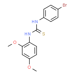 ChemSpider 2D Image | 1-(4-Bromophenyl)-3-(2,4-dimethoxyphenyl)thiourea | C15H15BrN2O2S
