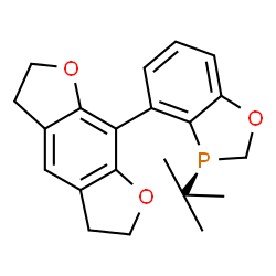 ChemSpider 2D Image | 8-[(3S)-3-(2-Methyl-2-propanyl)-2,3-dihydro-1,3-benzoxaphosphol-4-yl]-2,3,5,6-tetrahydrofuro[3,2-f][1]benzofuran | C21H23O3P