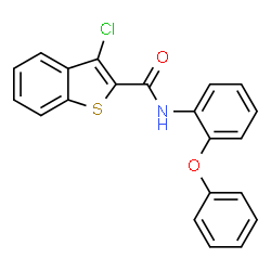 ChemSpider 2D Image | 3-Chloro-N-(2-phenoxyphenyl)-1-benzothiophene-2-carboxamide | C21H14ClNO2S