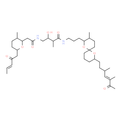 ChemSpider 2D Image | N-(3-{8-[(4E)-3,5-Dimethyl-6-oxo-4-hepten-1-yl]-3-methyl-1,7-dioxaspiro[5.5]undec-2-yl}propyl)-3-hydroxy-2-methyl-4-[({3-methyl-6-[(3E)-2-oxo-3-penten-1-yl]tetrahydro-2H-pyran-2-yl}acetyl)amino]butana
mide | C40H66N2O8
