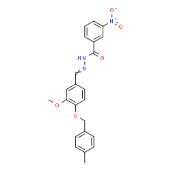 ChemSpider 2D Image | N'-{3-Methoxy-4-[(4-methylbenzyl)oxy]benzylidene}-3-nitrobenzohydrazide | C23H21N3O5