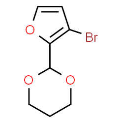 ChemSpider 2D Image | 2-(3-Bromo-2-furyl)-1,3-dioxane | C8H9BrO3