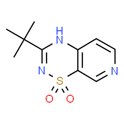 ChemSpider 2D Image | 3-(2-Methyl-2-propanyl)-4H-pyrido[4,3-e][1,2,4]thiadiazine 1,1-dioxide | C10H13N3O2S