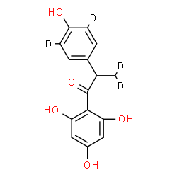ChemSpider 2D Image | 2-[4-Hydroxy(3,5-~2~H_2_)phenyl]-1-(2,4,6-trihydroxyphenyl)-1-(3,3-~2~H_2_)propanone | C15H10D4O5