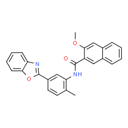 ChemSpider 2D Image | N-[5-(1,3-Benzoxazol-2-yl)-2-methylphenyl]-3-methoxy-2-naphthamide | C26H20N2O3