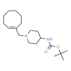 ChemSpider 2D Image | 2-Methyl-2-propanyl {1-[(1E)-1-cycloocten-1-ylmethyl]-4-piperidinyl}carbamate | C19H34N2O2