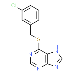 ChemSpider 2D Image | 6-[(3-Chlorobenzyl)sulfanyl]-7H-purine | C12H9ClN4S
