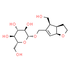 ChemSpider 2D Image | [(3aR,4S,6aR)-4-(Hydroxymethyl)-3,3a,4,6a-tetrahydro-2H-cyclopenta[b]furan-5-yl]methyl beta-D-glucopyranoside | C15H24O8