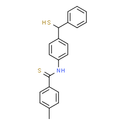 ChemSpider 2D Image | 4-Methyl-N-{4-[phenyl(sulfanyl)methyl]phenyl}benzenecarbothioamide | C21H19NS2