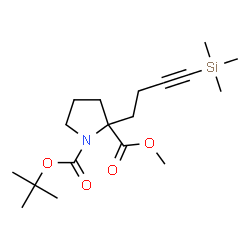 ChemSpider 2D Image | 2-Methyl 1-(2-methyl-2-propanyl) 2-[4-(trimethylsilyl)-3-butyn-1-yl]-1,2-pyrrolidinedicarboxylate | C18H31NO4Si