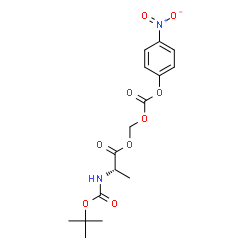 ChemSpider 2D Image | {[(4-Nitrophenoxy)carbonyl]oxy}methyl N-{[(2-methyl-2-propanyl)oxy]carbonyl}-L-alaninate | C16H20N2O9