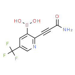 ChemSpider 2D Image | [2-(3-Amino-3-oxo-1-propyn-1-yl)-5-(trifluoromethyl)-3-pyridinyl]boronic acid | C9H6BF3N2O3