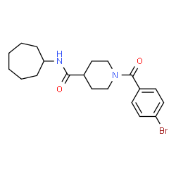 ChemSpider 2D Image | 1-(4-Bromobenzoyl)-N-cycloheptyl-4-piperidinecarboxamide | C20H27BrN2O2
