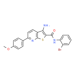 ChemSpider 2D Image | 3-Amino-N-(2-bromophenyl)-6-(4-methoxyphenyl)thieno[2,3-b]pyridine-2-carboxamide | C21H16BrN3O2S