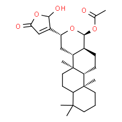 ChemSpider 2D Image | (1S,3R,4aR,4bS,10aS,10bS,12aS)-3-(2-Hydroxy-5-oxo-2,5-dihydro-3-furanyl)-4b,7,7,10a-tetramethylhexadecahydro-1H-naphtho[2,1-f]isochromen-1-yl acetate | C27H40O6