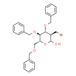 ChemSpider 2D Image | 3,4,6-Tri-O-benzyl-2-(bromomethyl)-2-deoxy-D-glucopyranose | C28H31BrO5