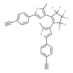 ChemSpider 2D Image | 1,2-bis(5-(4-ethynylphenyl)-2-methylthiophen-3-yl)perfluorocyclopentene | C31H18F6S2