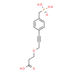 ChemSpider 2D Image | 3-({3-[4-(Phosphonomethyl)phenyl]-2-propyn-1-yl}oxy)propanoic acid | C13H15O6P