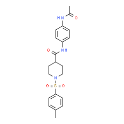 ChemSpider 2D Image | N-(4-Acetamidophenyl)-1-[(4-methylphenyl)sulfonyl]-4-piperidinecarboxamide | C21H25N3O4S