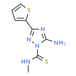 ChemSpider 2D Image | 5-Amino-N-methyl-3-(2-thienyl)-1H-1,2,4-triazole-1-carbothioamide | C8H9N5S2