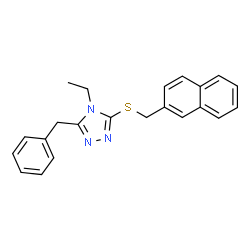 ChemSpider 2D Image | 3-Benzyl-4-ethyl-5-[(2-naphthylmethyl)sulfanyl]-4H-1,2,4-triazole | C22H21N3S