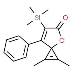 ChemSpider 2D Image | 1,2-Dimethyl-7-phenyl-6-(trimethylsilyl)-4-oxaspiro[2.4]hepta-1,6-dien-5-one | C17H20O2Si