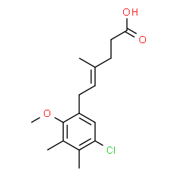 ChemSpider 2D Image | (4E)-6-(5-Chloro-2-methoxy-3,4-dimethylphenyl)-4-methyl-4-hexenoic acid | C16H21ClO3