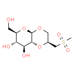 ChemSpider 2D Image | (2S,4aR,6R,7S,8S,8aR)-6-(Hydroxymethyl)-2-[(methylsulfonyl)methyl]hexahydro-4aH-pyrano[2,3-b][1,4]dioxine-7,8-diol | C10H18O8S