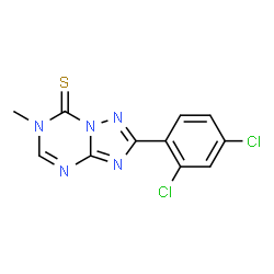 ChemSpider 2D Image | 2-(2,4-Dichlorophenyl)-6-methyl[1,2,4]triazolo[1,5-a][1,3,5]triazine-7(6H)-thione | C11H7Cl2N5S