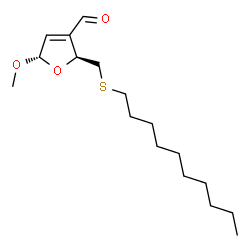 ChemSpider 2D Image | (2S,5S)-2-[(Decylsulfanyl)methyl]-5-methoxy-2,5-dihydro-3-furancarbaldehyde | C17H30O3S