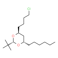 ChemSpider 2D Image | (2S,4S,6S)-4-(4-Chlorobutyl)-6-hexyl-2-(2-methyl-2-propanyl)-1,3-dioxane | C18H35ClO2