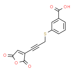 ChemSpider 2D Image | 3-{[3-(2,5-Dioxo-2,5-dihydro-3-furanyl)-2-propyn-1-yl]sulfanyl}benzoic acid | C14H8O5S