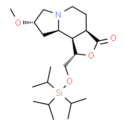 ChemSpider 2D Image | (1S,3aR,8S,9aR,9bR)-8-Methoxy-1-{[(triisopropylsilyl)oxy]methyl}octahydrofuro[3,4-g]indolizin-3(1H)-one | C21H39NO4Si