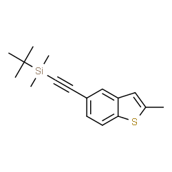 ChemSpider 2D Image | Dimethyl[(2-methyl-1-benzothiophen-5-yl)ethynyl](2-methyl-2-propanyl)silane | C17H22SSi