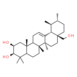 ChemSpider 2D Image | (2beta,3beta,5xi,9xi)-Urs-12-ene-2,3,28-triol | C30H50O3