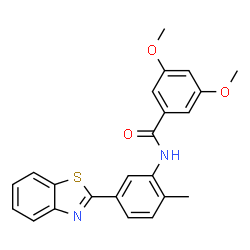 ChemSpider 2D Image | N-[5-(2-Benzothiazolyl)-2-methylphenyl]-3,5-dimethoxybenzamide | C23H20N2O3S